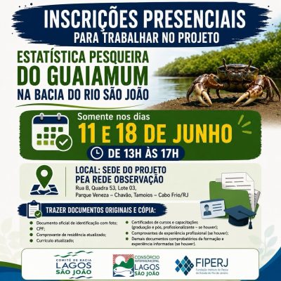 Processo seletivo oferece oportunidades para profissionais de nível médio e superior atuarem em projeto voltado à pesca artesanal e à conservação ambiental
